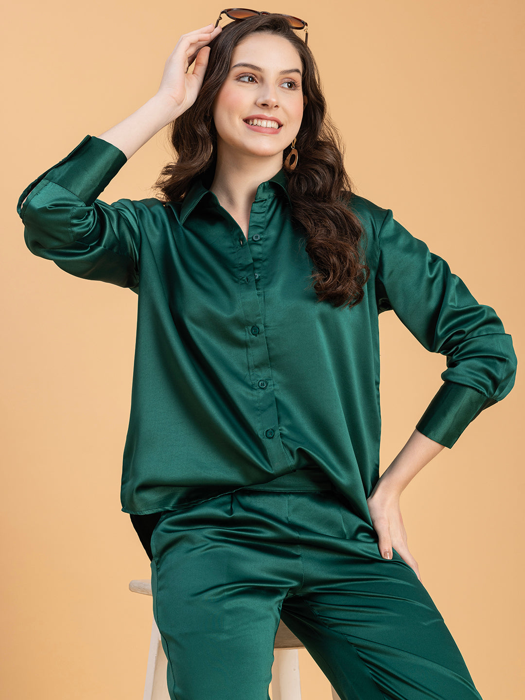 Dark Green Silk Pajamas Green Pyjama Set Forest Green Satin