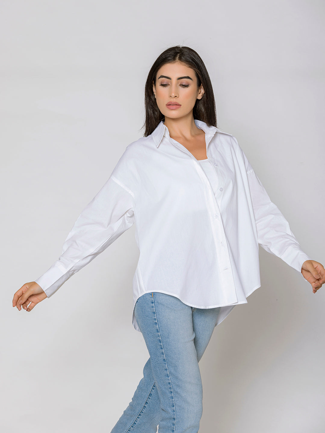 Casual Shirt Womens Baggy White Shirt White Baggy Oversized Fit