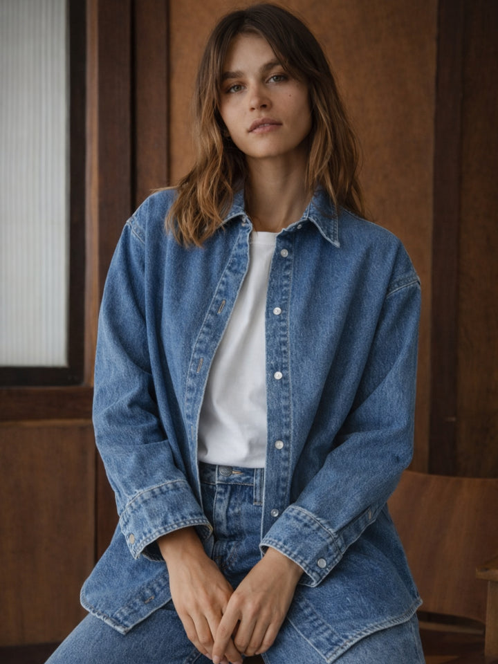 Blue Oversized Denim Shirt