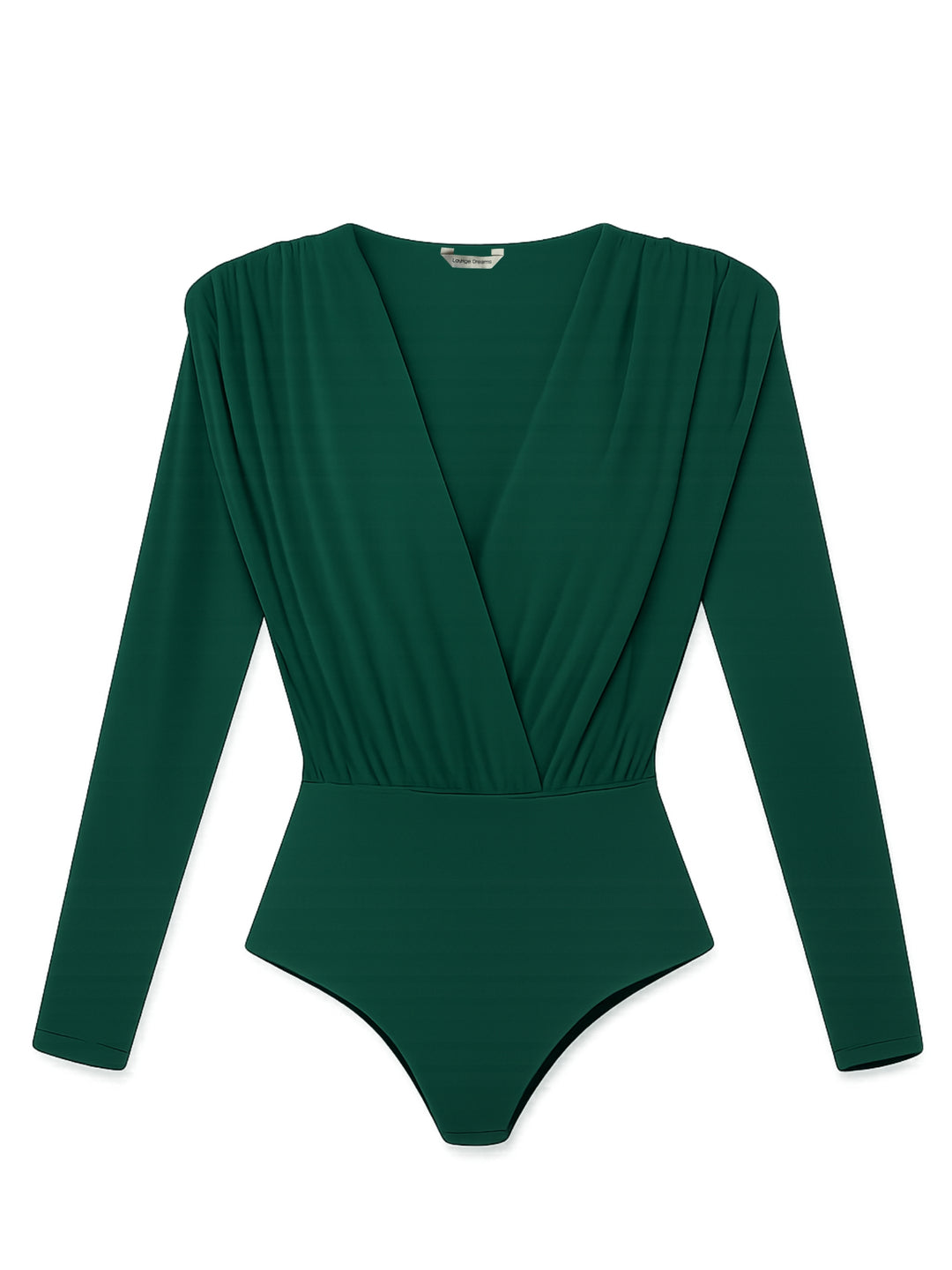 Green V-Neck Bodysuit Top
