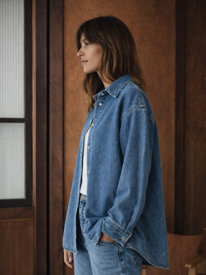 Blue Oversized Denim Shirt