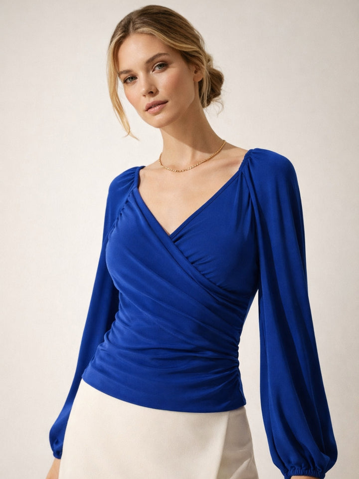 Royal Blue Wrap Top