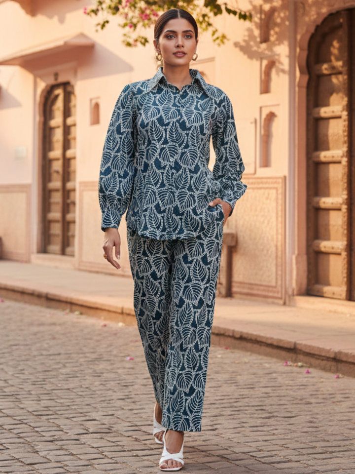 Jacob Pure Cotton Schiffli Embroidered Women's Co-ord Set