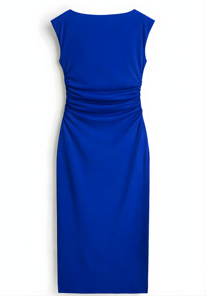 Royal Blue Cap Sleeves Bodycone Dress