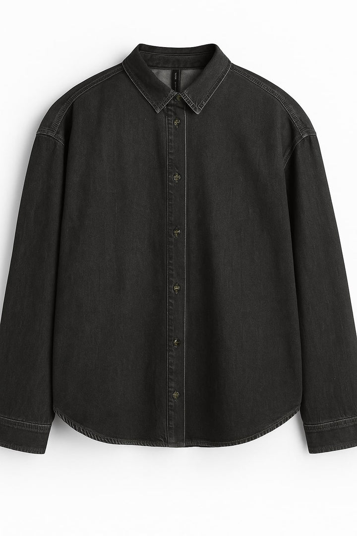 Black Oversized Denim Shirt