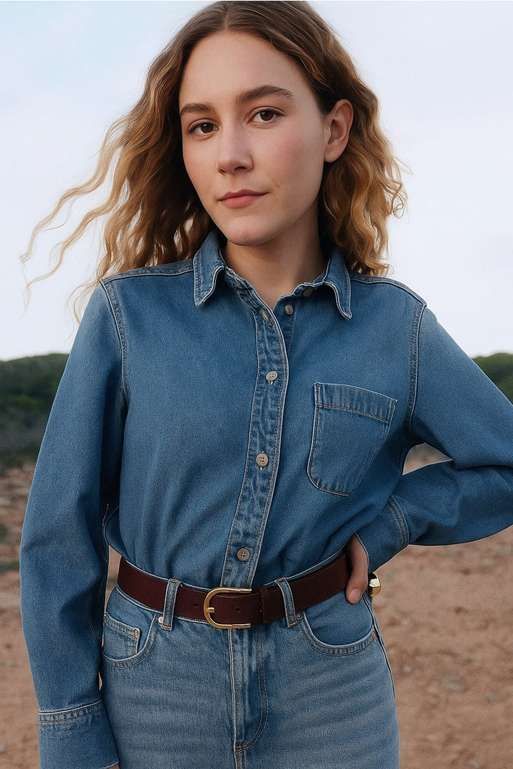 Blue Pocket Denim Shirt