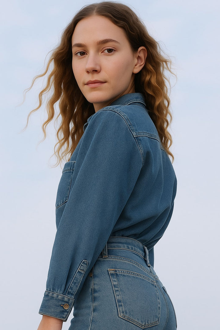 Blue Pocket Denim Shirt