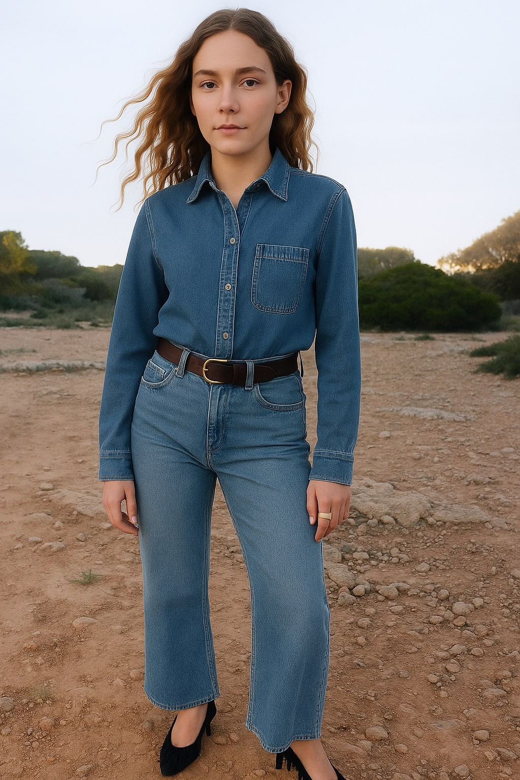 Blue Pocket Denim Shirt