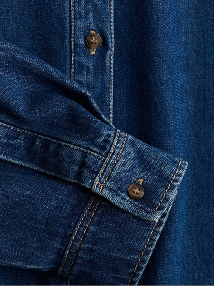 Dark Blue Oversized Denim Shirt