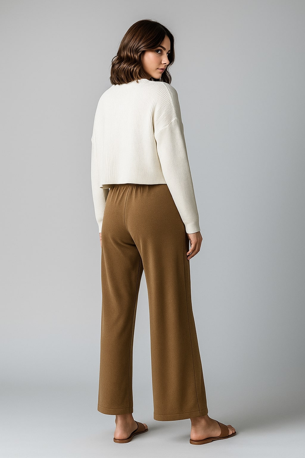 Brown Velvet Drawstring Trousers