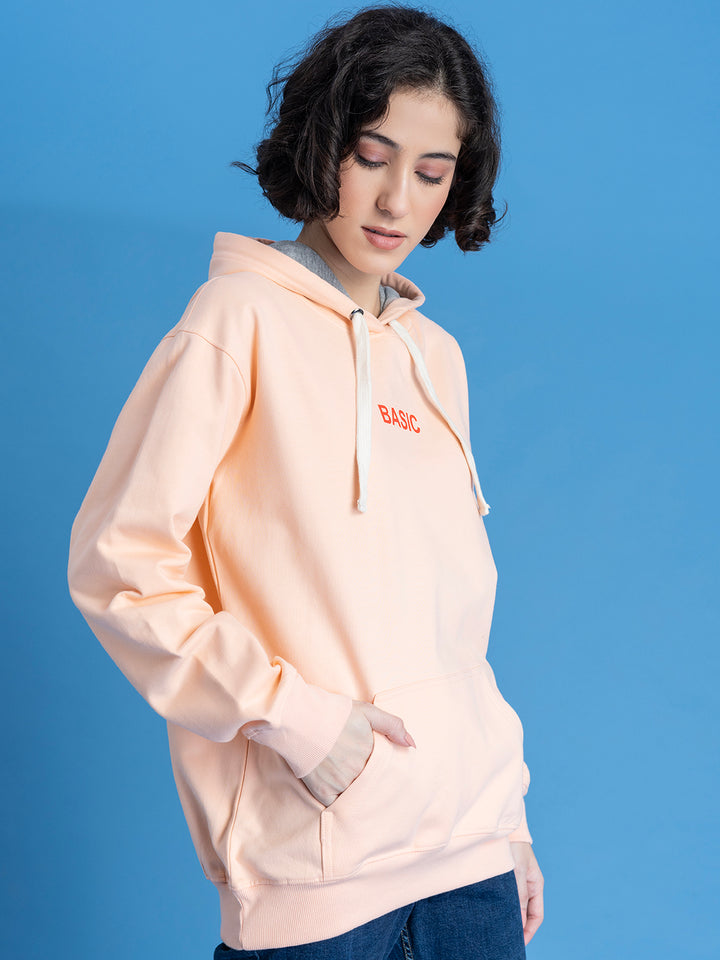 Peach Basic Fleece Hoodie