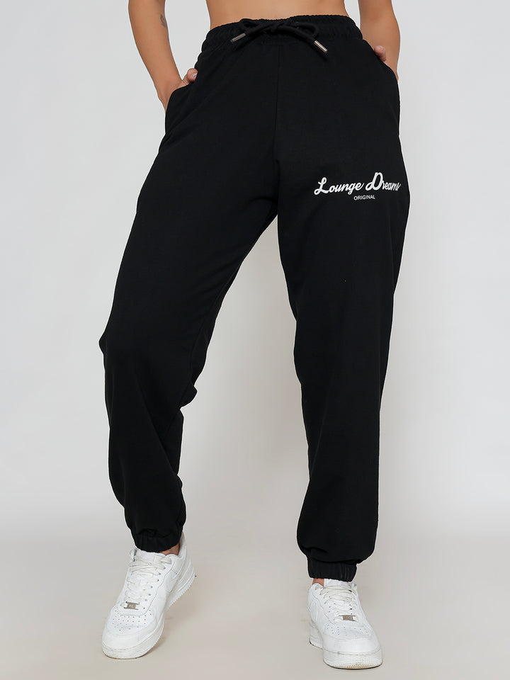 Black Lounge Dreams Pure Cotton Jogger