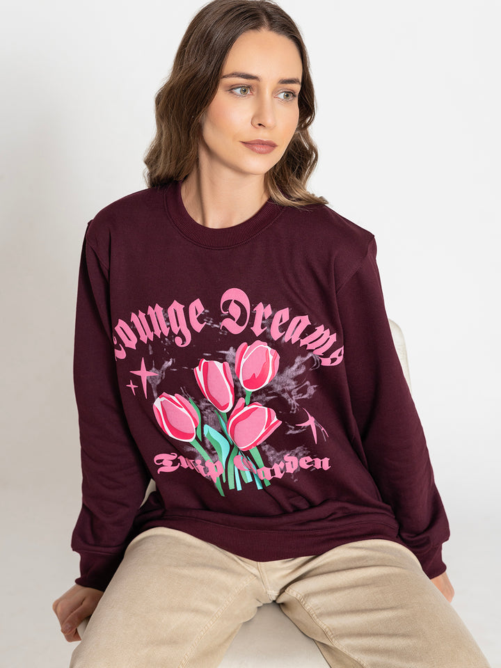 Wine Tulip Garden SweatShirt