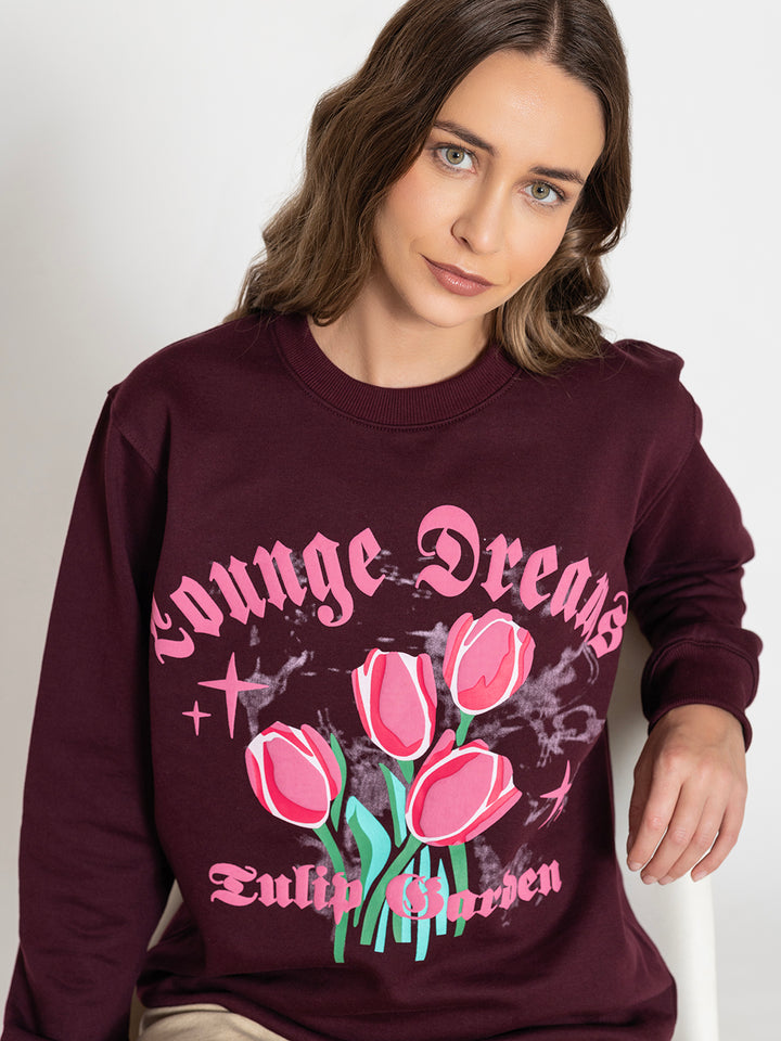 Wine Tulip Garden SweatShirt