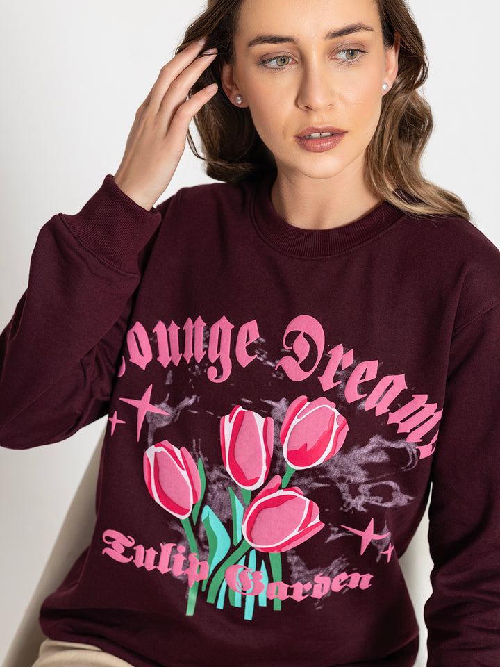 Wine Tulip Garden SweatShirt