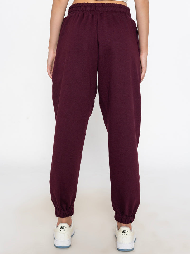 Wine Polyester Jogger