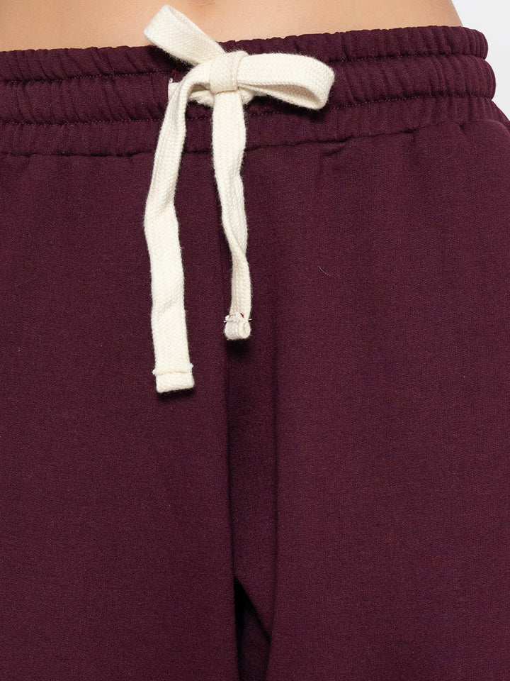 Wine Polyester Jogger