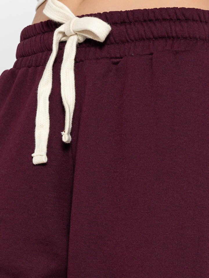 Wine Polyester Jogger