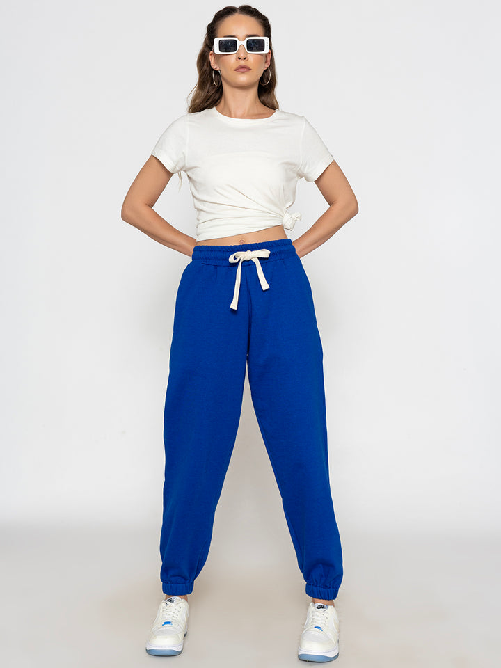 Blue Polyester Jogger