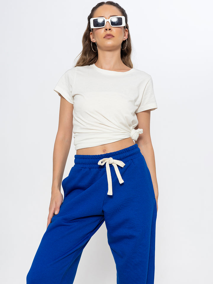 Blue Polyester Jogger