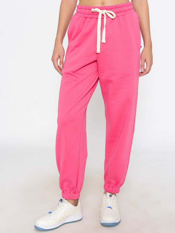 Pink Polyester Jogger