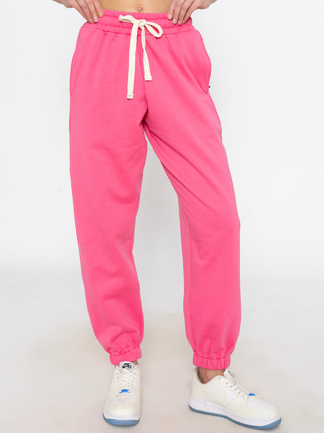 Pink Polyester Jogger