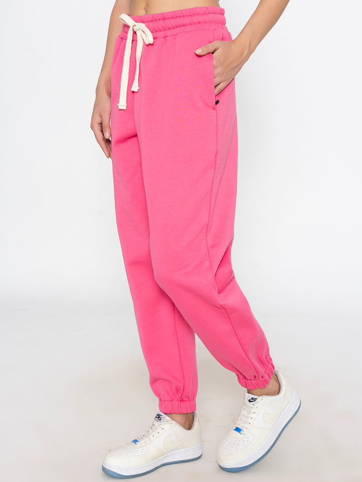 Pink Polyester Jogger