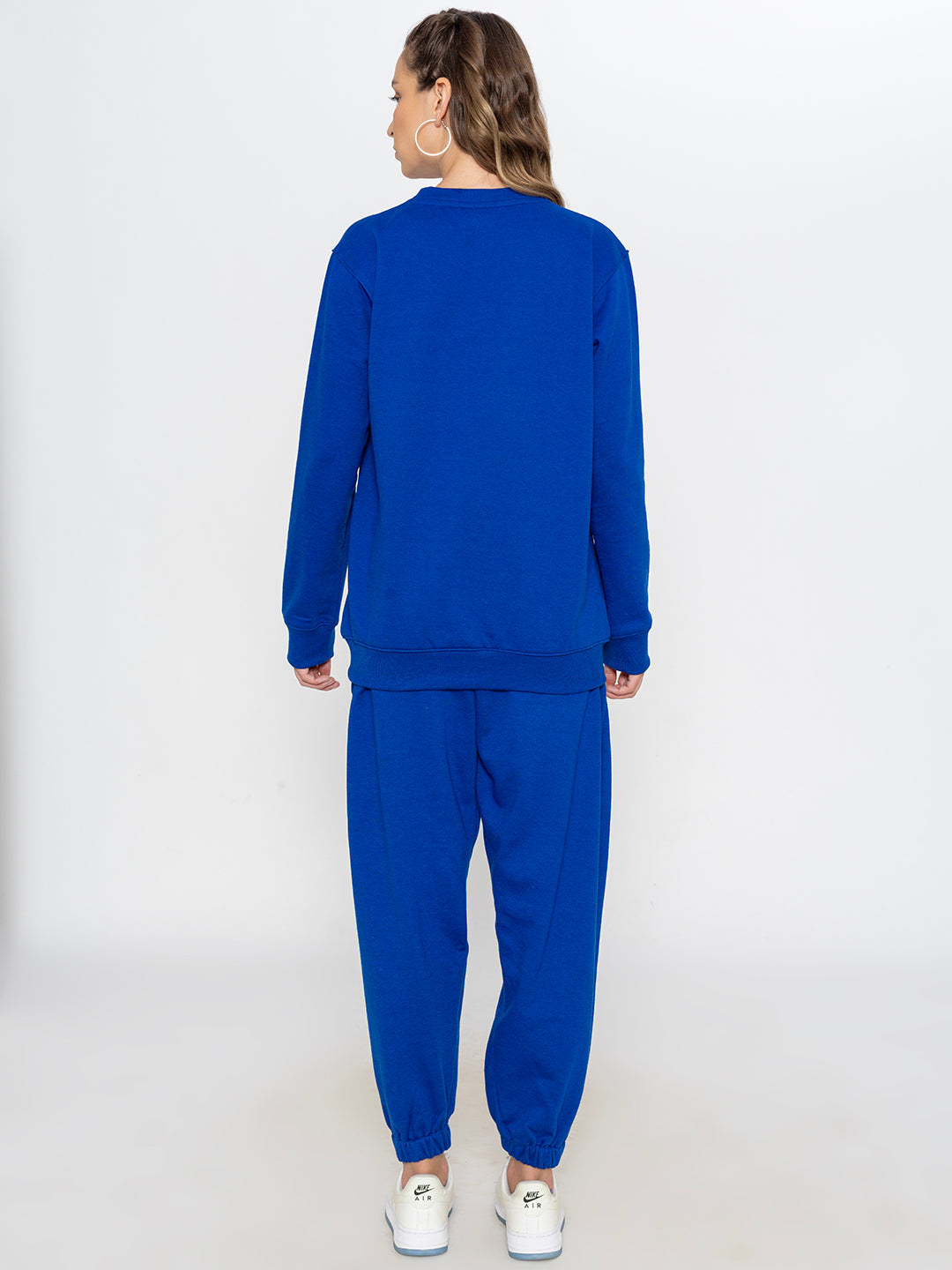 Blue Basic Sweatshirt Jogger Co-ord Set