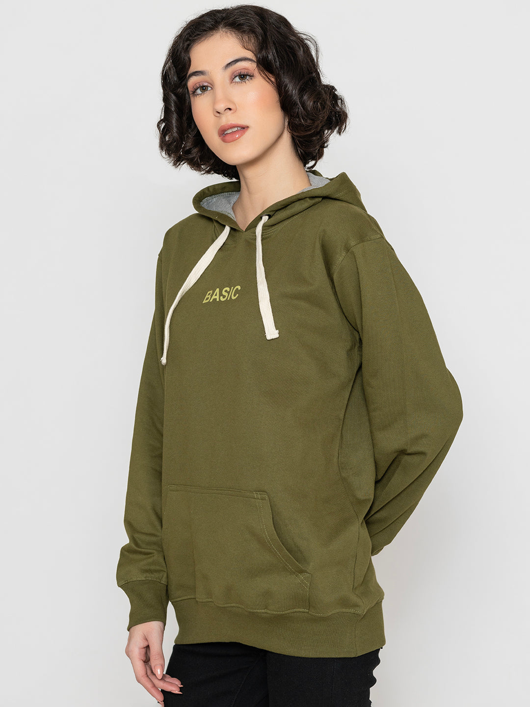 Olive Basic Fleece Hoodie