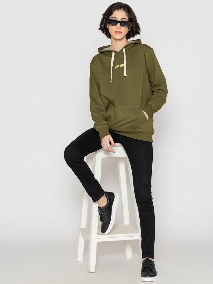 Olive Basic Fleece Hoodie