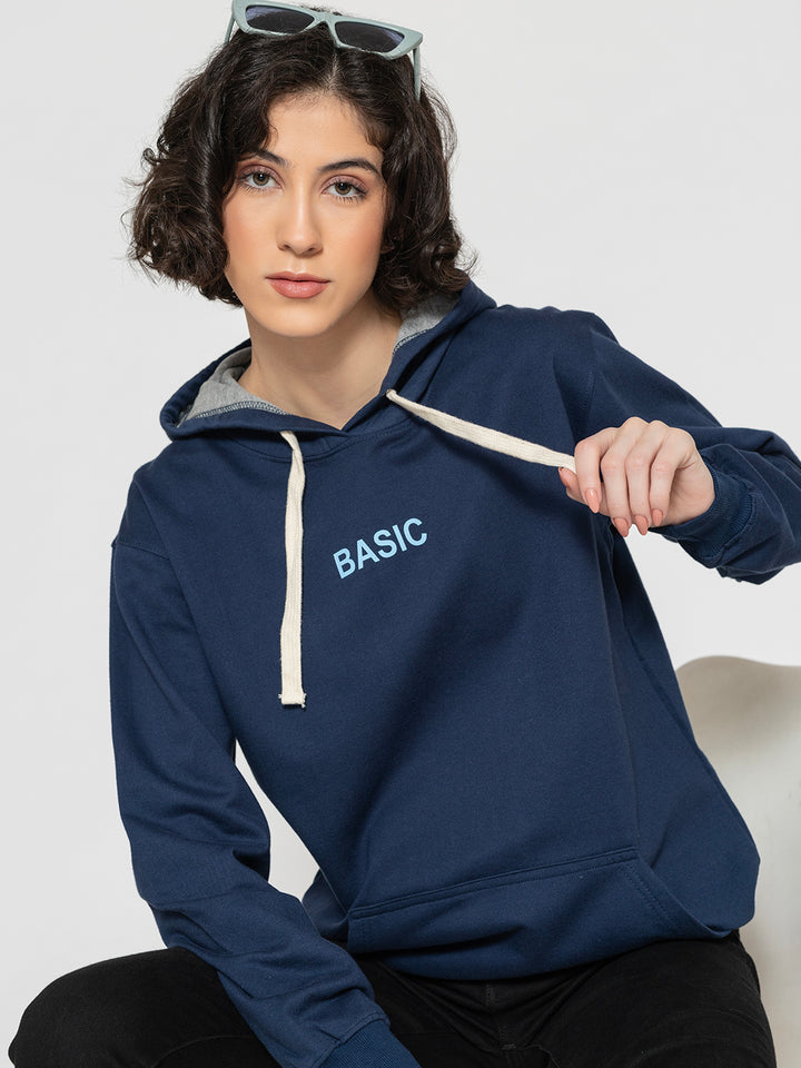 N.Blue Basic Fleece Hoodie