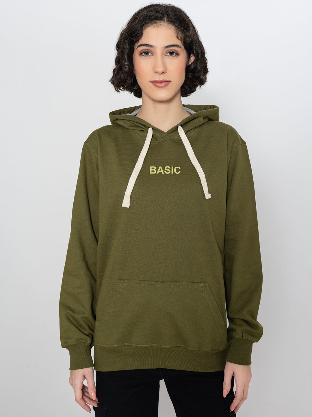 Olive Basic Fleece Hoodie