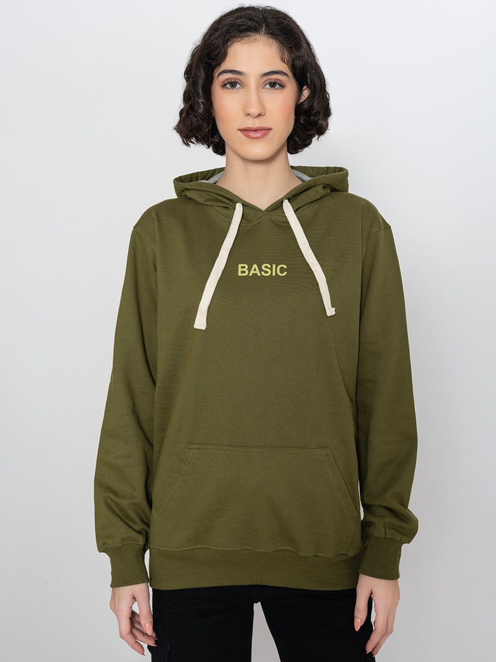 Olive Basic Fleece Hoodie