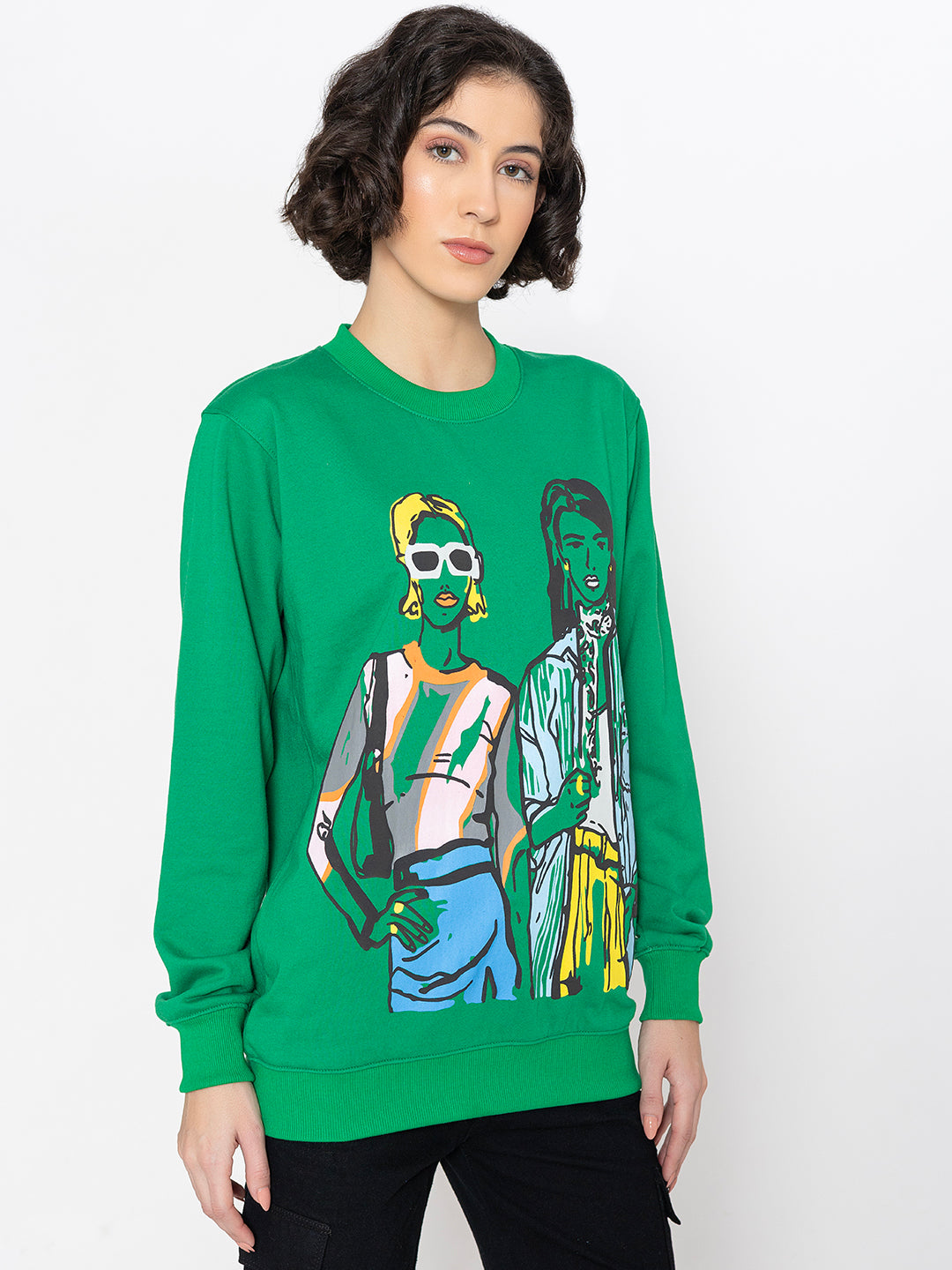 Green Two Girls SweatShirt