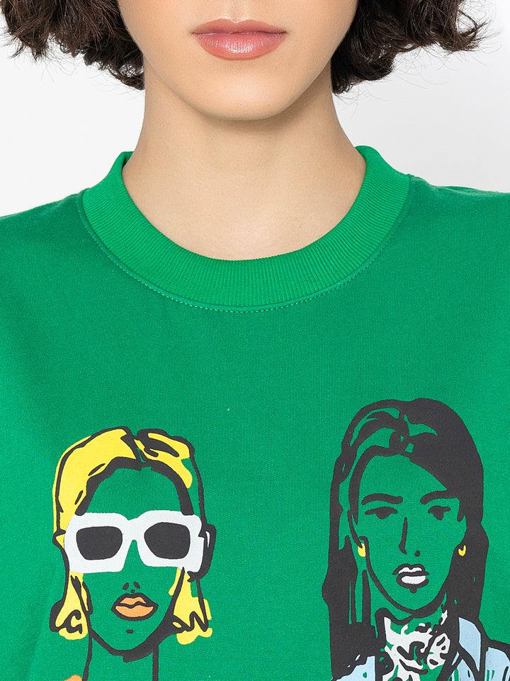 Green Two Girls SweatShirt