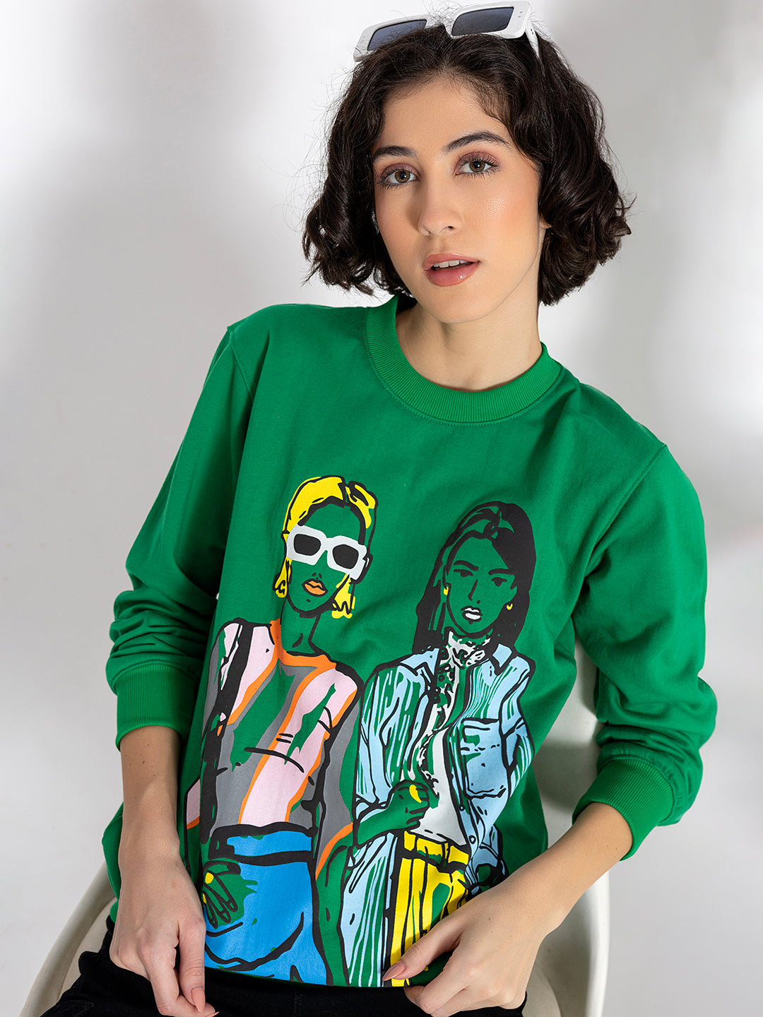 Green Two Girls SweatShirt