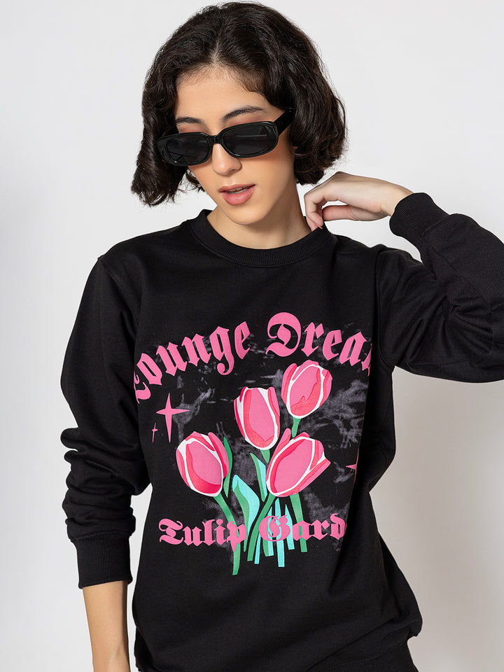 Black Tulip Garden SweatShirt