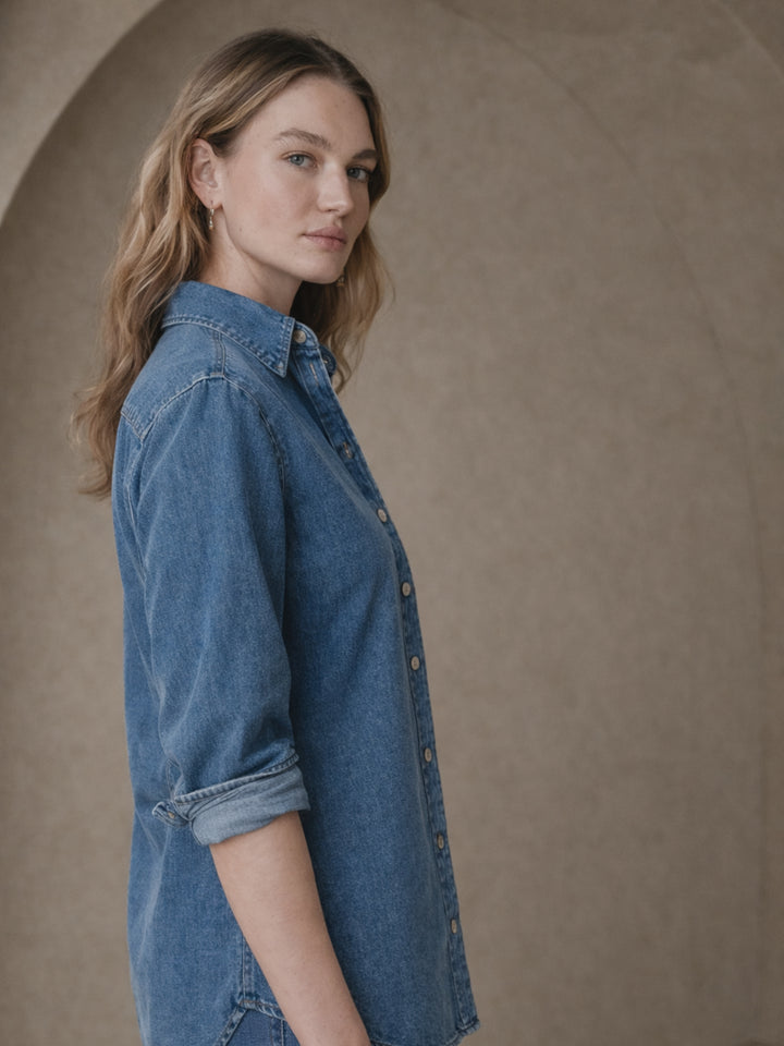 Blue Pocket Denim Shirt