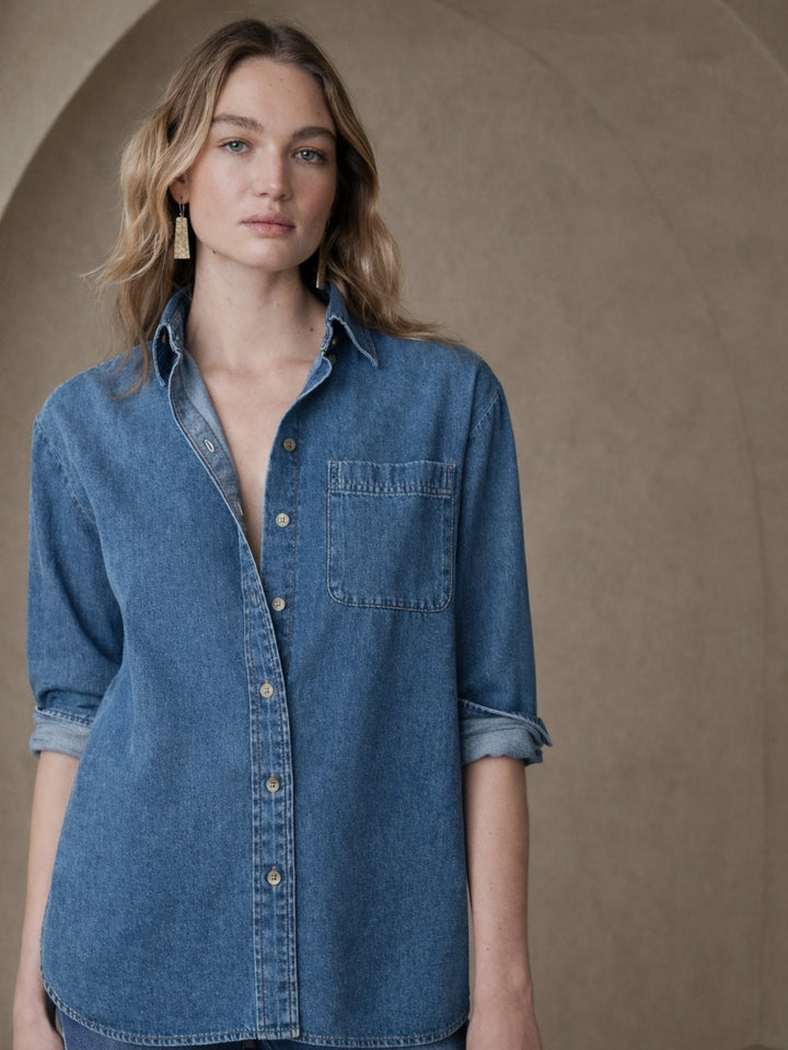 Blue Pocket Denim Shirt