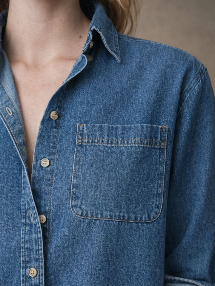 Blue Pocket Denim Shirt