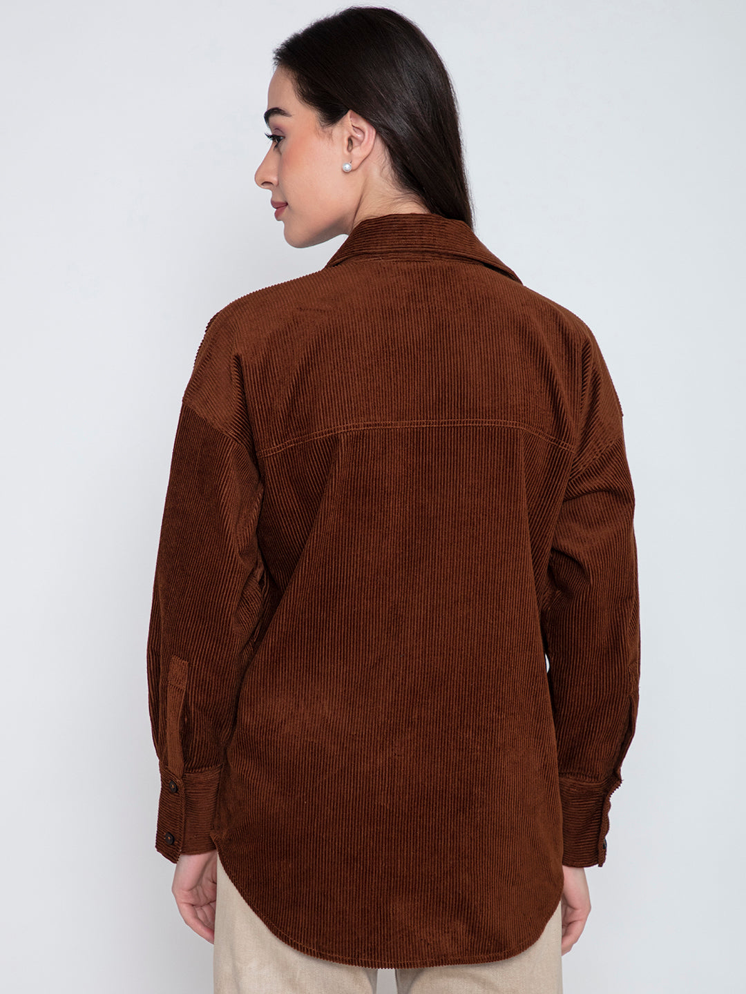 Brown Oversized Corduroy Shirt