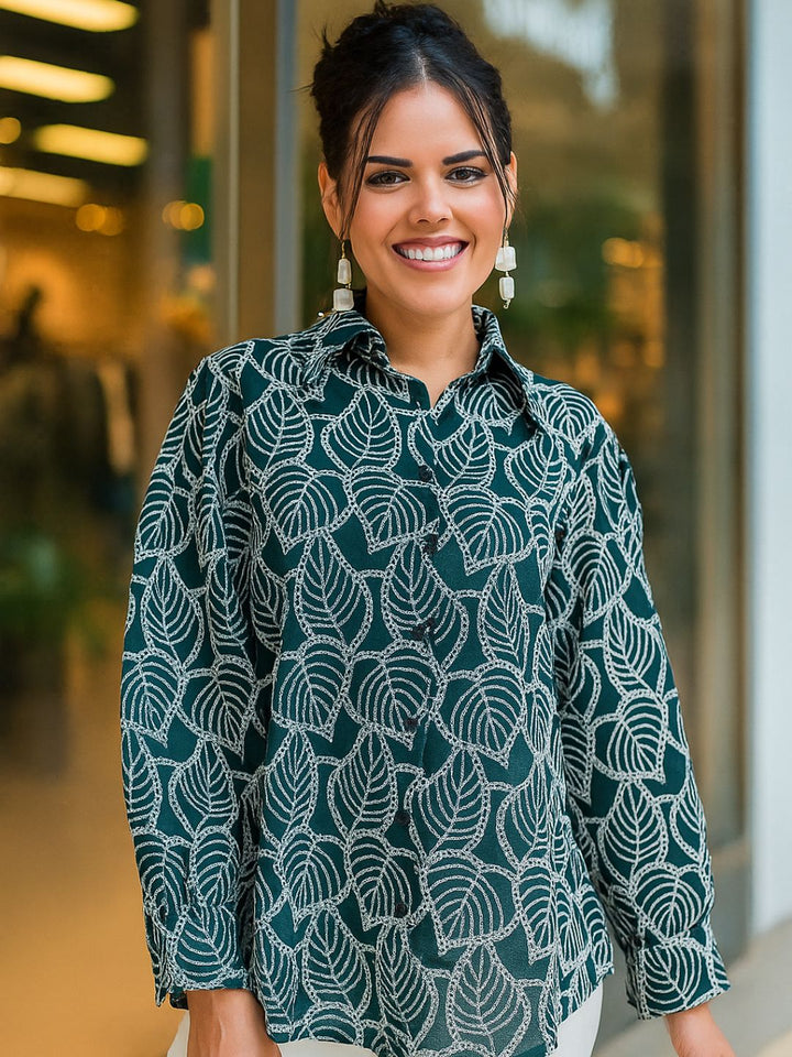 Jacob Pure Cotton Schiffli Embroidered Women's Shirt