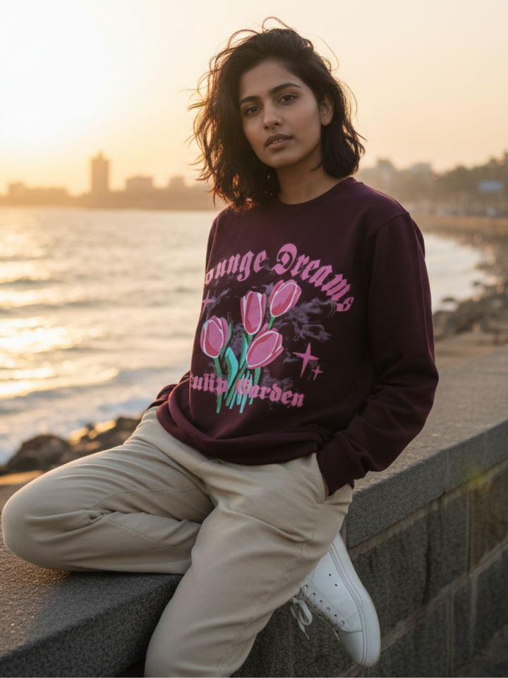 Wine Tulip Garden SweatShirt