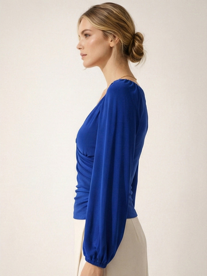 Royal Blue Wrap Top