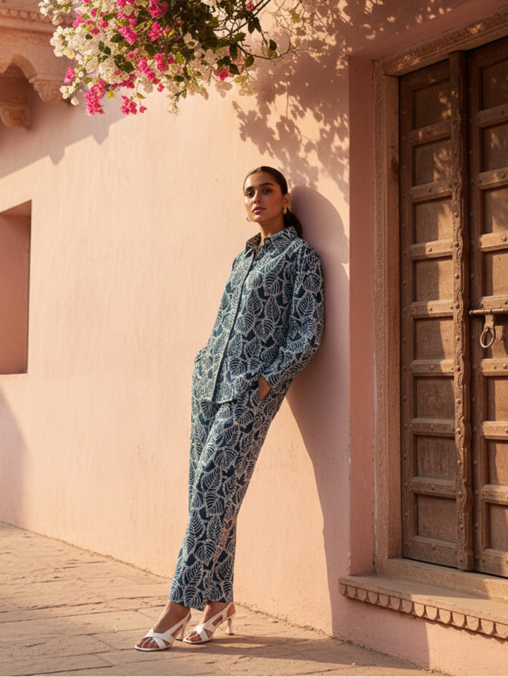 Jacob Pure Cotton Schiffli Embroidered Women's Co-ord Set