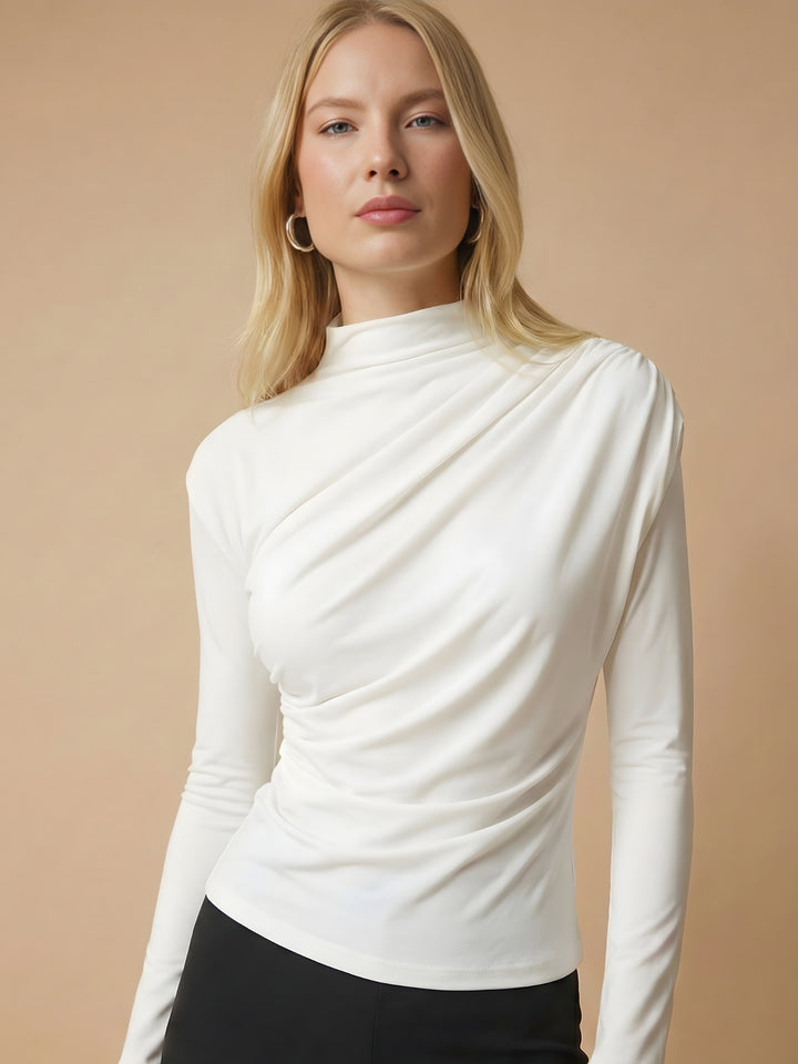 White High Neck Top