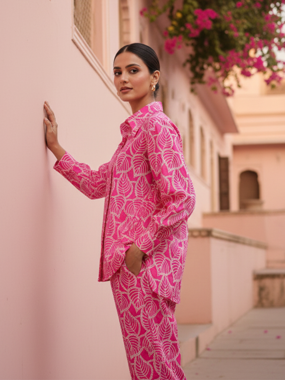 Jacob Pure Cotton Schiffli Embroidered Women's Co-ord Set