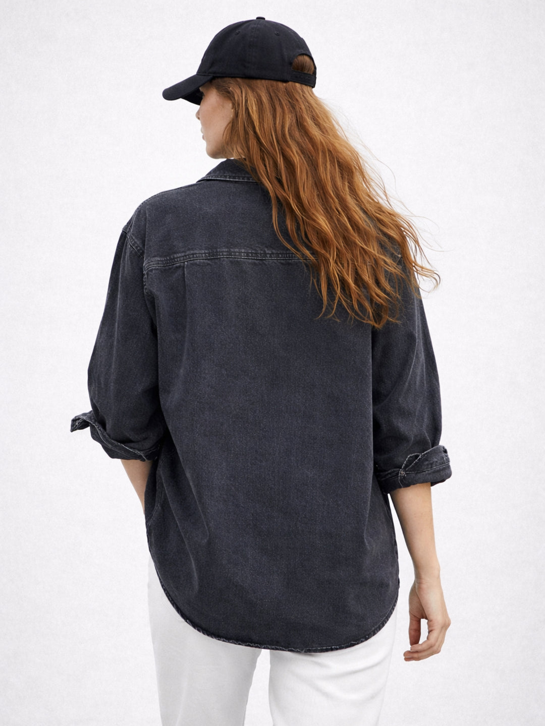 Black Oversized Denim Shirt