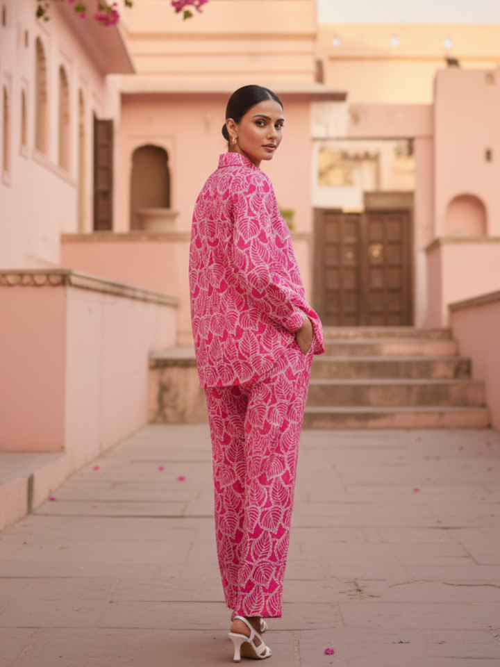 Jacob Pure Cotton Schiffli Embroidered Women's Co-ord Set