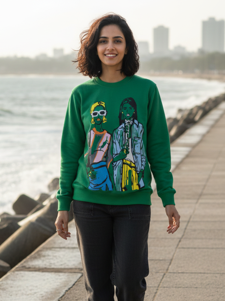 Green Two Girls SweatShirt